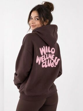 NWT Wilo The Label Brown + Pink Hoodie Legging set $166 MSRP